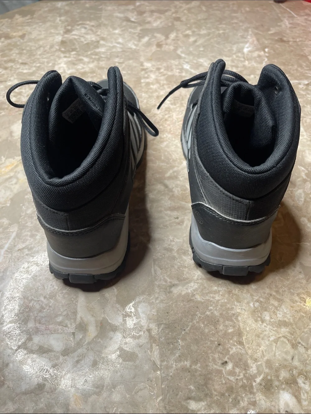 adidas Black High-Top Boots with White Stripes